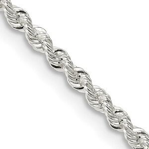 2.25mm Sterling Silver Classic Solid Rope Chain Necklace, 20 Inch